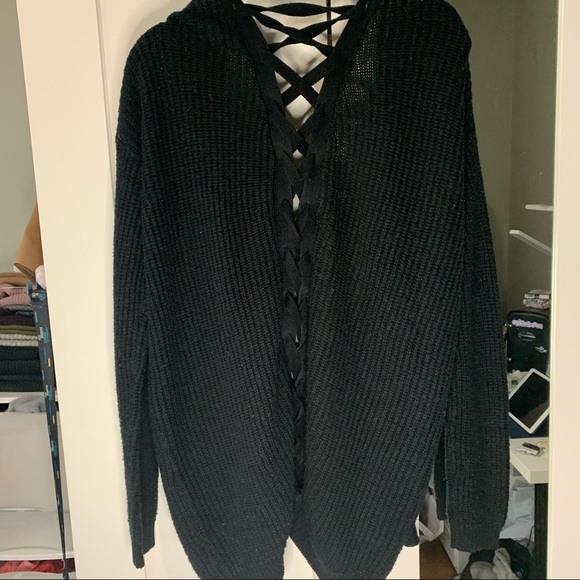 Urban Heritage Knit Cardigan Criss Cross Back - Picture 6 of 9
